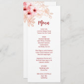 フローラさくらんぼブロッサムピンク結婚ホワイト 招待状 (正面/裏面)
