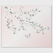 フローラさくらんぼブロッサムミント赤面 ラッピングペーパー (フラット)