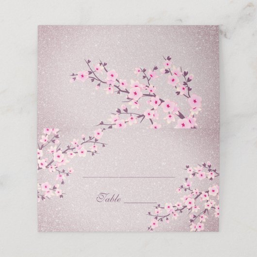 フローラさくらんぼブロッサムモーブグリッター  プレイスカード (外部開封)