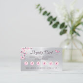 フローラさくらんぼブロッサムロイヤリティカードピンクシルバー 名刺 (スタンド正面)