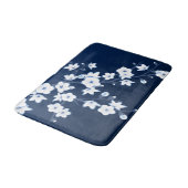 フローラさくらんぼ咲きダークブルーホワイト バスマット (アングル)
