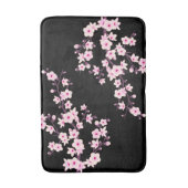フローラさくらんぼ咲きピンクブラック バスマット (正面縦)