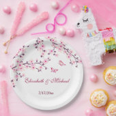 フローラさくらんぼ結婚の花 ペーパープレート (パーティー)