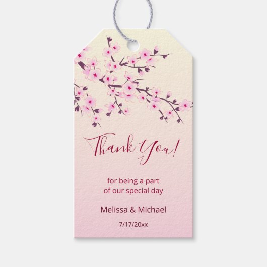 フローラさくらんぼ花ありがとう ギフトタグ (正面)