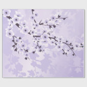 フローラさくらんぼ花のみ紫 ラッピングペーパー (フラット)