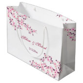 フローラさくらんぼ花カスタムウェディング ラージペーパーバッグ (裏面アングル)
