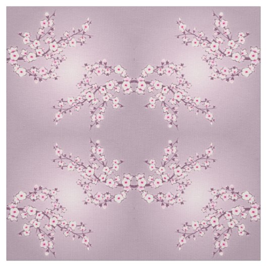 フローラさくらんぼ花ピンクの幾何学模様 ファブリック (見本)