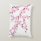 フローラさくらんぼ花ピンクの背景 アクセントクッション (裏面(縦))