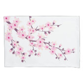 フローラさくらんぼ花ピンクホワイト 枕カバー (正面)