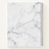 フローラさくらんぼ花ピンク灰色の大理石の名前を追加 ノートブック (裏面)