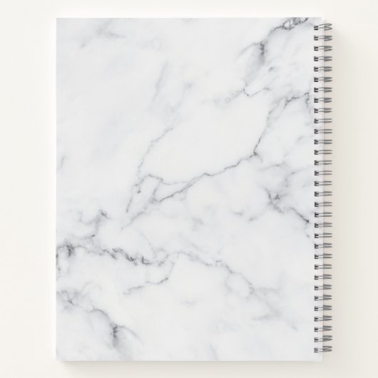 フローラさくらんぼ花ピンク灰色の大理石の名前を追加 ノートブック (裏面)