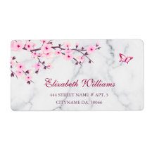 フローラさくらんぼ花ピンク灰色の大理石