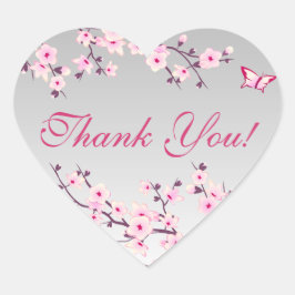 フローラさくらんぼ花ピンク灰色ベビーシャワーハート ハートシール
