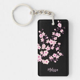 フローラさくらんぼ花モノグラム キーホルダー