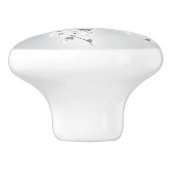 フローラさくらんぼ花白銀 セラミックノブ (側面)