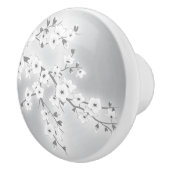 フローラさくらんぼ花白銀 セラミックノブ (右)