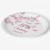 フローラさくらんぼ花 |誕生日カスタムパーティー ペーパープレート (アングル)