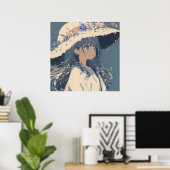 フローラささやき：優しいポートレート ポスター (ホームオフィス)