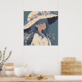 フローラささやき：優しいポートレート ポスター (キッチン)