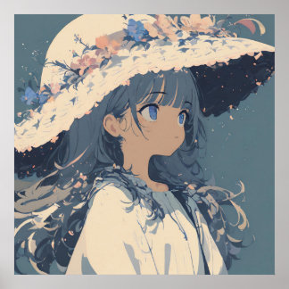 フローラささやき：優しいポートレート ポスター