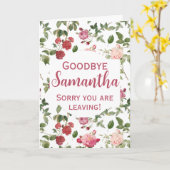 フローラさようならピンクローズフラワー カード (黄色い花)