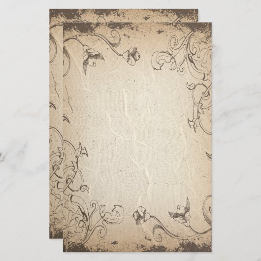 フローラしわアンティーク文房具 便箋 (正面/裏面)