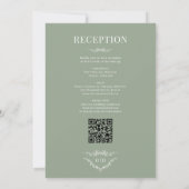 フローラすべてビクトリアンを一つのセージ結婚グリーン 招待状 (裏面)