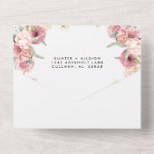 フローラすべて1つの結婚式招待状 オールインワン招待状 (裏面)