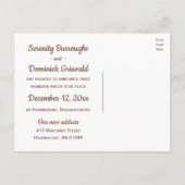 フローラたった今結婚しましたヒマワリ結婚ブラウン 案内ポストカード (裏面)