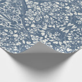 フローラつる植物アラベスクネイビーブルーnアイボリーデクページ ラッピングペーパー (角)