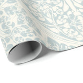 フローラつる植物アラベスクブルーとアイボリーデクページ ラッピングペーパー (ロールコーナー)