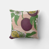 フローラつる植物パッションフルーツトロピカルピンクライト クッション (正面)