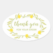 フローラつる植物リースありがとうオーダーシック 楕円形シール (正面)