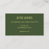 フローラつる植物リースシエレガントッカスタムクお洒落 名刺 (裏面)