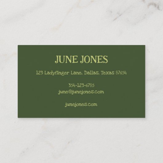 フローラつる植物リースシエレガントッカスタムクお洒落 名刺 (裏面)