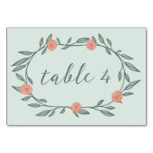 フローラつる植物リースシックエレガントピンクグリーンカスタム テーブルナンバー (裏面)