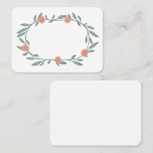 フローラつる植物リースシックエレガントピンクグリーン プレイスカード (正面/裏面)