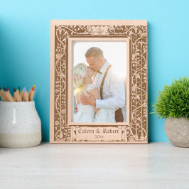 フローラつる植物Entwining 2ハートby Walter Crane レーザー彫刻フレーム