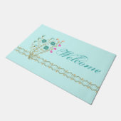 フローラでアクセントアート付き ドアマット (アングル)