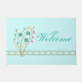 フローラでアクセントアート付き ドアマット