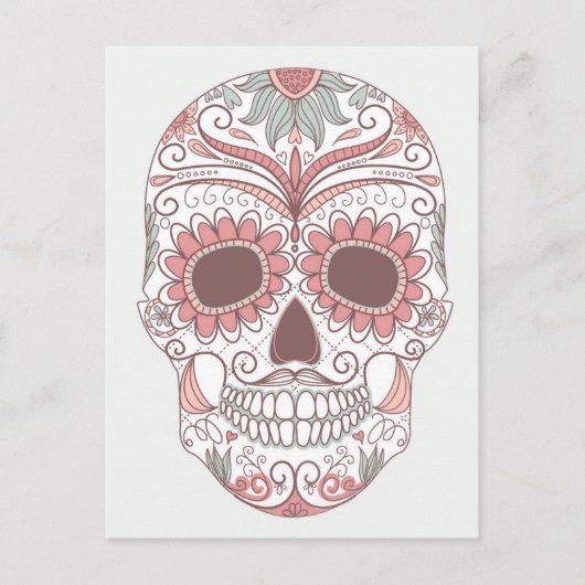 フローラとの死カラフルスカルの日 ポストカード (正面)