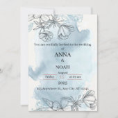 フローラとエレガントな結婚式の招待状 案内状 (正面)