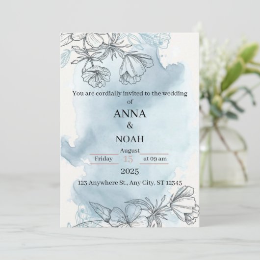 フローラとエレガントな結婚式の招待状 案内状 (スタンド正面)