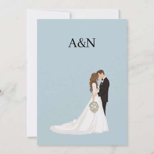 フローラとエレガントな結婚式の招待状 案内状 (裏面)