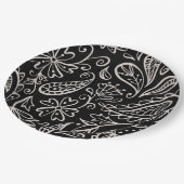 フローラとグラマーのシームレスなパターモダンンかわいい ペーパープレート (アングル)