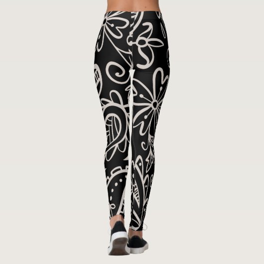 フローラとグラマーのシームレスなパターモダンンかわいい レギンス (裏面)