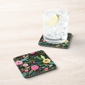 フローラとグラマーのシームレスなパターンかわいい コースター (右側)