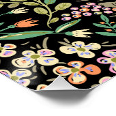 フローラとグラマーのシームレスなパターン夏の色 ポスター (コーナー)