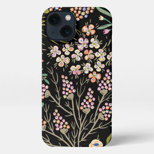 フローラとグラマーのシームレスなパターン夏の色 iPhoneケース (裏面)