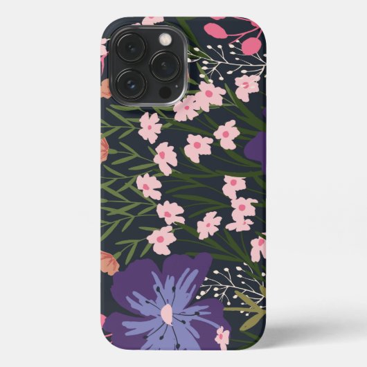 フローラとグラマーのシームレスなパターン自然色 iPhoneケース (裏面)